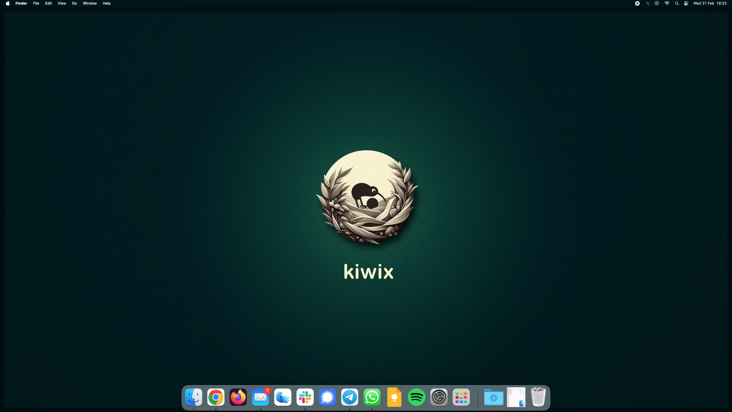 Kiwix desktop background on macOS