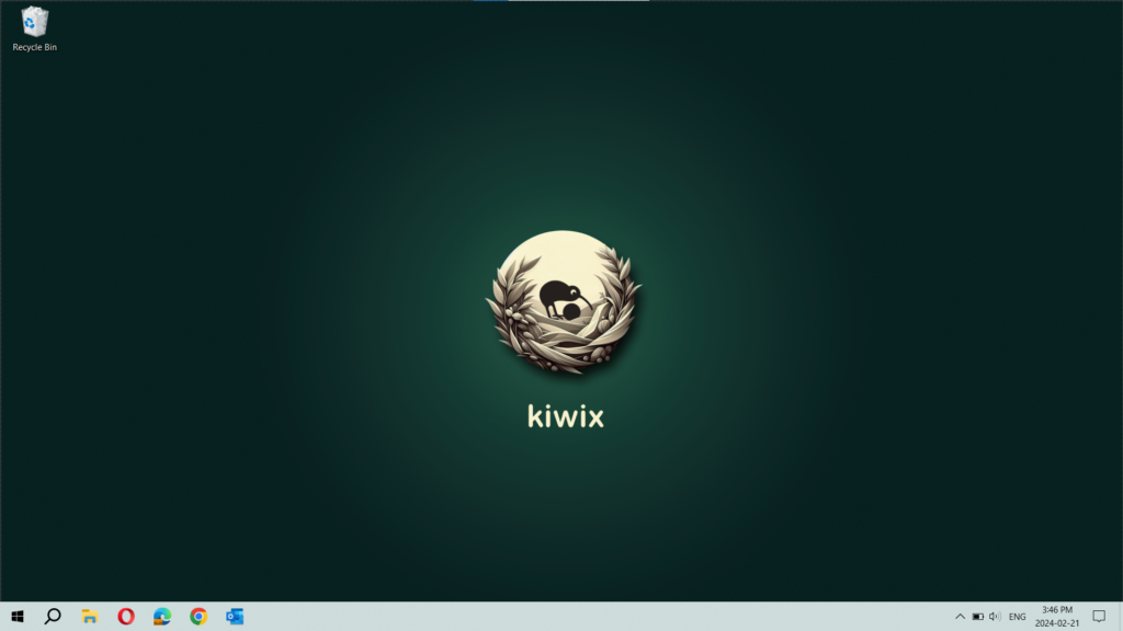 Kiwix desktop background on Windows desktop