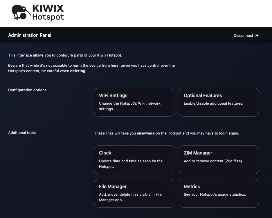 Screenshot admin dashboard hotspot